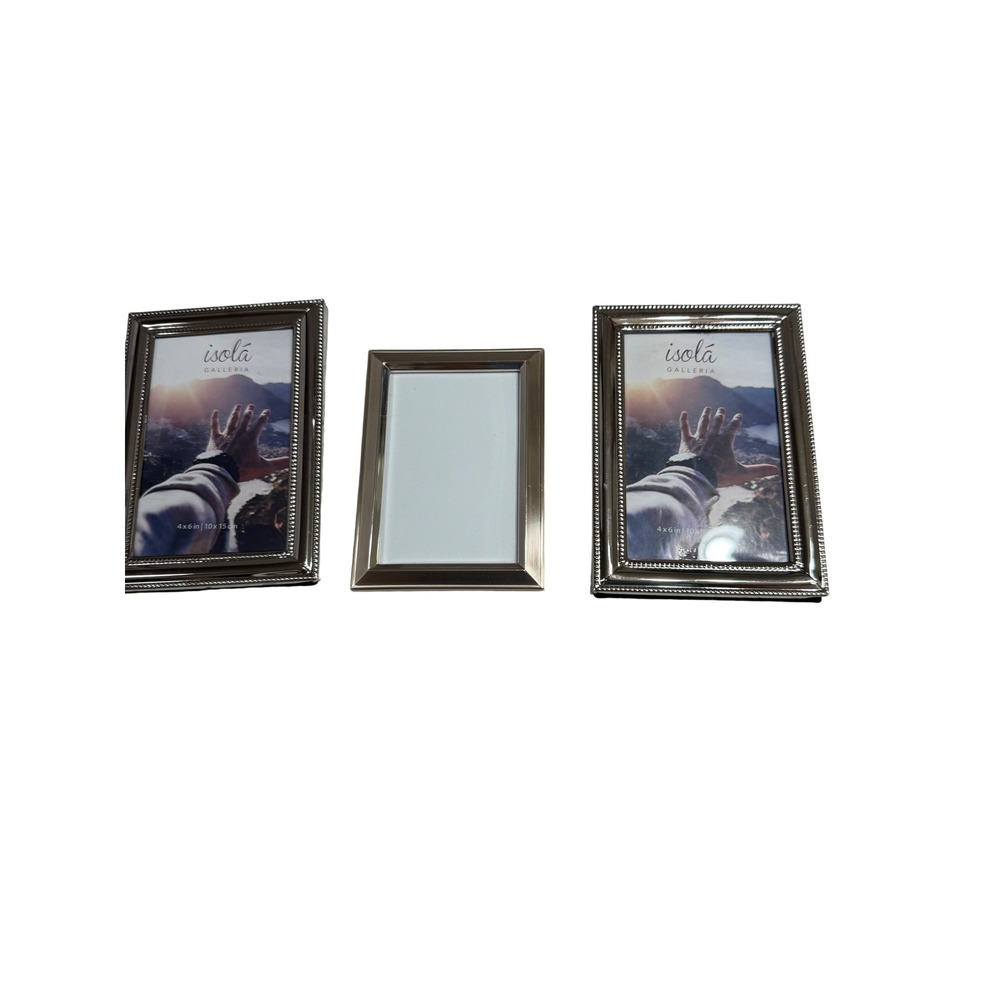 Isola Galleria/Lawrence Frames Silver Beaded Polished Set of 3 Mixed